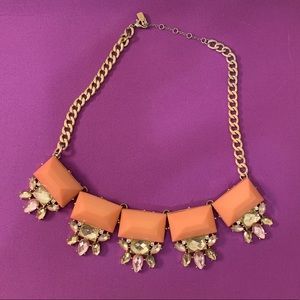 Peach, pink, yellow gemstone statement necklace!